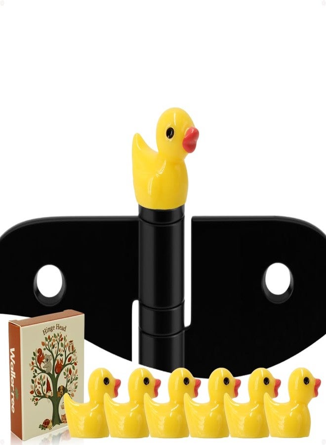 Wallertree Mini Duck Door Hinge Toppers Set of 6 - Resin Animal Hinge Heads Decorative Topper - Magnetic Decorative Charms for Home Decor - Image 1